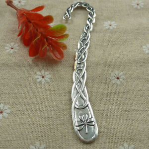 Free Ship 16 pcs tibetan silver flower complect bookmarks 113x24mm L-1097