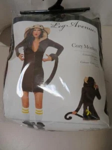 Leg Avenue Cozy Monkey Adult Halloween Costume Dress with Tail Size Medium - Picture 1 of 2