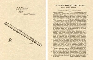 1ª FLAUTA PATENTE DE EE. UU. 1849 ¡¡LISTO PARA ENMARCAR!! Vintage Woodwind Christman - Imagen 1 de 1