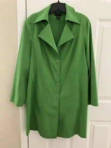 Lane Bryant Women’s Green Lightweight Snap Front Trench Coat Size 14/16 Rayon - Picture 1 of 7