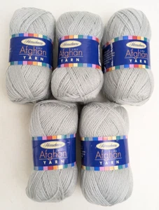 Herrschners 2 Ply Afghan Yarn Medium Grey 0043 ~ Lot of 5 Skeins ~ #2 Fine 220yd - Picture 1 of 3