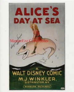 DISNEY'S ALICE'S DAY AT SEA Virginia Davis SIGNED Autographed 8x10 Color Photo - Picture 1 of 1