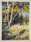 Ann Craddock Bruner, « Early Fall », 7,5 »x11 », original, pastel à l'huile, nature, automne