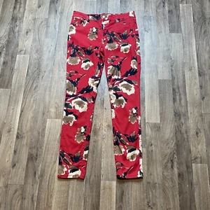 Chico’s The Premium Jegging 0 Regular Red Floral - Picture 1 of 6