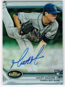 Topps Finest Green Ref Matt Moore 2012 autógrafo RC #d 061/199 Tampa Bay Rays - Imagen 1 de 1