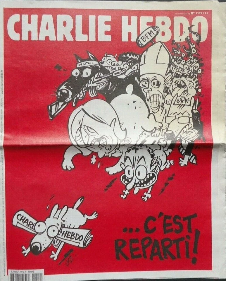 Charlie Hebdo. Nr. 1179, 25 De Febrero De 2015. ...¡Se Reanuda! Francés. - Imagen 1 de 1