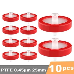 10 PIEZAS PTFE Membrana Jeringa Filtro 0.45um 25mm Diámetro PP Prefiltro Hidrofóbico - Imagen 1 de 16
