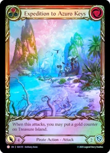 FAB COLD FOIL Expedición a Azuro Keys (arte extendido) - Tarjeta Treasure Pack # - Imagen 1 de 1