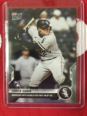2021 Topps Now Andrew Vaughn Card #42 Doubles for First Hit Mint White Sox - Image 1 of 2