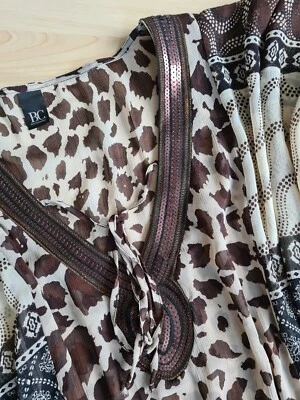 KAFTAN Boho Ibiza STRANDKLEID Heine BC Tunika LEO Gr 44 46 XL XXL Pailetten NEU - Bild 1 von 4