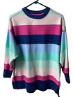 Cabana By Crown And Ivy Long Sleeve Sweat Shirt Size Xs Womens Oversized Striped