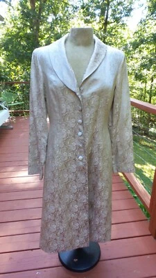 Abrigo Disfraz Halloween Estilo Steampunk Victoriano Brocado Dorado Talla M Foto 1 de 4