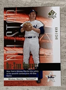 2004 SP Authentic All-Star Moments #142 Silver 042/499 Mickey Mantle HOF /499 - Picture 1 of 3