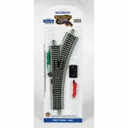Bachmann 44562 HO-Scale Right-Hand Remote Switch E-Z Track Nickel-Silver Gray - Image 1 of 1