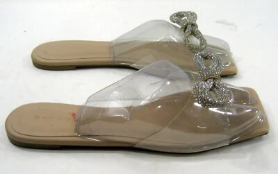 Bambú NUEVAS Sandalias Damas TRANSPARENTES/PLATEADAS Arco Puntera Abierta MUJERES Talla 8 Foto 1 de 4