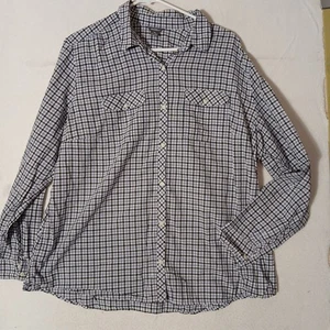 Camisa de guinga Eddie Bauer para mujer 2XL manga larga lengüeta enrollable doble bolsillo - Imagen 1 de 7