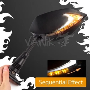 VAWiK LUCIFER Black Mirror + 2 LED fits DUCATI 1199 Panigale S ABS Tricolore '13 - Picture 1 of 11