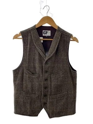 Engineered Garments Men's Wool Vest Size S Wool Brown Check stylish Casual USED - Image 1 of 4