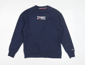 Tommy Jeans Kids Blue Crew Neck Sweatshirt 2XS Logo Pullover - Picture 1 of 12