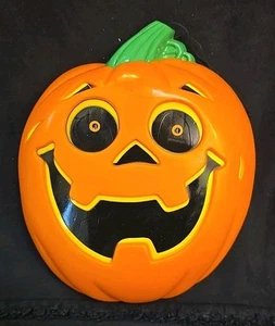 Vintage Plastic Hanging Jack O'Lantern Lighted Eyes 8.75" Halloween TESTED - Picture 1 of 4