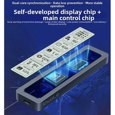 M2 NVMe SSD Gehäuse mit USB 3 2 10Gbps und Echtzeit Health Monitoring - Bild 1 von 4