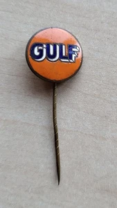 Vintage enamel Gulf very old logo Oil Fuel Petrol stick pin badge - Picture 1 of 2