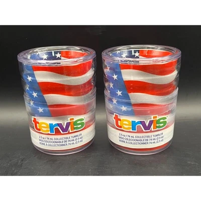 Vasos de chupito Tervis 2,5 OZ coleccionables bandera americana EE. UU. América patriótica 2,75" Foto 1 de 4