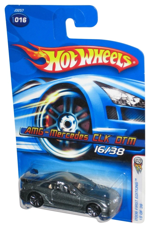 Hot Wheels 2006 First Editions 16/38 AMG-Mercedes CLK DTM Gray Car #016 - Image 1 of 1