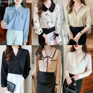 New Spring Fashion Korean Women Button Down Shirt Career Casual Business Blouse - Picture 1 of 106