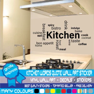 Kitchen Wall Quote Stickers Cafe Vinyl Art Sticker Decals transfer DIY cheap - Picture 1 of 7