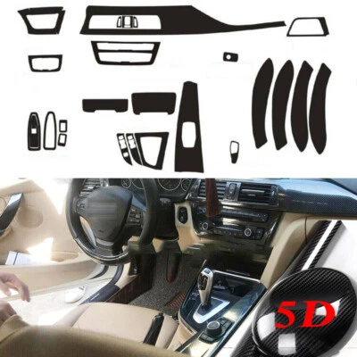 5D Carbon Fiber Car Trim Decal Inner Set For BMW 3 Series F30 328 320i 2013-2018 - Image 1 of 4