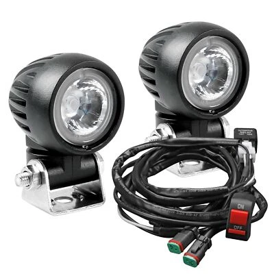 MF4095 Faretti Fari Supplementari Led + Tasto Manubrio Universali Moto Enduro - Immagine 1 di 4