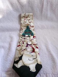 Oso Polar Coca-Cola con Árbol de Navidad Corbata Cuello de Seda ENVÍO COHETE - Imagen 1 de 8
