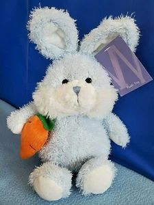 OSTERN: Blauer Plüschhase Kaninchen mit Karotte BEST MADE TOYS 13 Zoll NEU - Bild 1 von 12