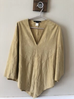 Theory Womens Size Small Tan Leather Poncho Cape  - Image 1 of 4