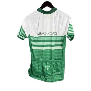 New Louis Garneau Women Large Green White 3 Pockets Full Zip Cycling Jersey - Picture 1 of 6