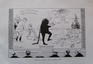 Theo Zasche SEIPEL ALS HAMLET Karikatur um 1924 Druck Österreich Wien print - Picture 1 of 2