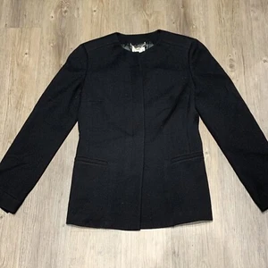 Agnona Blazer Jacket Women's Size 42 US Wool Black Virgin Wool - Picture 1 of 12
