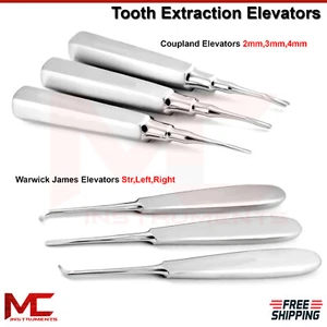 Dental Implant Surgery Root Extraction Elevators Tooth Luxating Oral Surgical - Picture 1 of 7