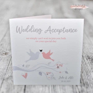 Personalised Wedding Acceptance Card - Picture 1 of 9