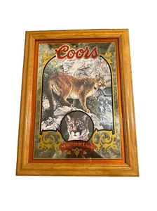 Coors Nature Serie Nr. 3 Berglöwen Spiegel um 1995. 21"x16" - Bild 1 von 15