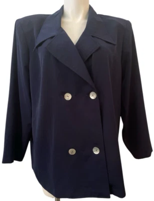 Blazer The Avenue Collection Doble Pecho Azul Marino Talla Grande 18/20 Foto 1 de 4