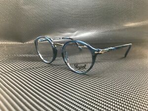 PERSOL PO3185V 1111 Striped Blue Demo Lens Unisex Eyeglasses 48 mm