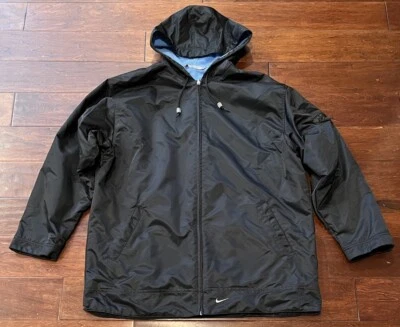 De Colección Nike Negro Azul 4 Bolsillos Para Hombre Mediano Reversible Polar Sudadera con Capucha Chaqueta Abrigo Foto 1 de 4