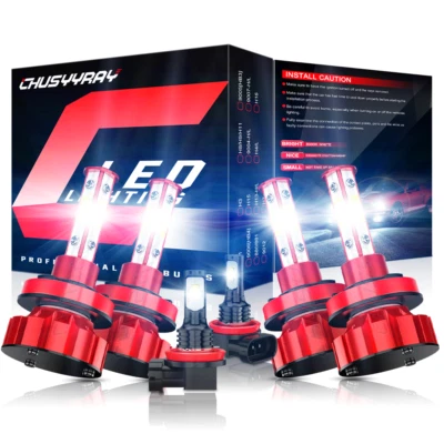For 2008-2014 Cadillac CTS Sedan 6x 6000K LED Headlight Bulbs Hi/Lo + Fog Light - Image 1 of 4