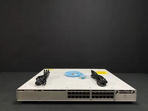 Cisco C9300-24P-A Catalyst 9300 24-port 1G, PoE+ w/ Dual PSU- Same Day Shipping - Picture 1 of 3