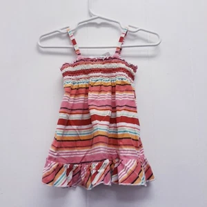Jumping Beans Girl's Size 2T Tank Dress striped Cotton Multicolor ruffle  - Picture 1 of 7