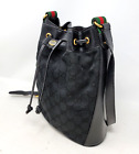 VTG Gucci Ophidia Bucket Black GG Canvas Small Shoulder Tote Hand Bag Authentic