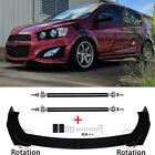 Front Bumper Lip Spoiler Splitter + 2X Strut Rods For Chevy Sonic RS 2012-2022