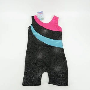 Moda Niñas Negro Rosa Azul 1 Pieza Conjunto Corto Talla 140 (8-10) Nuevo con Etiquetas - Imagen 1 de 3